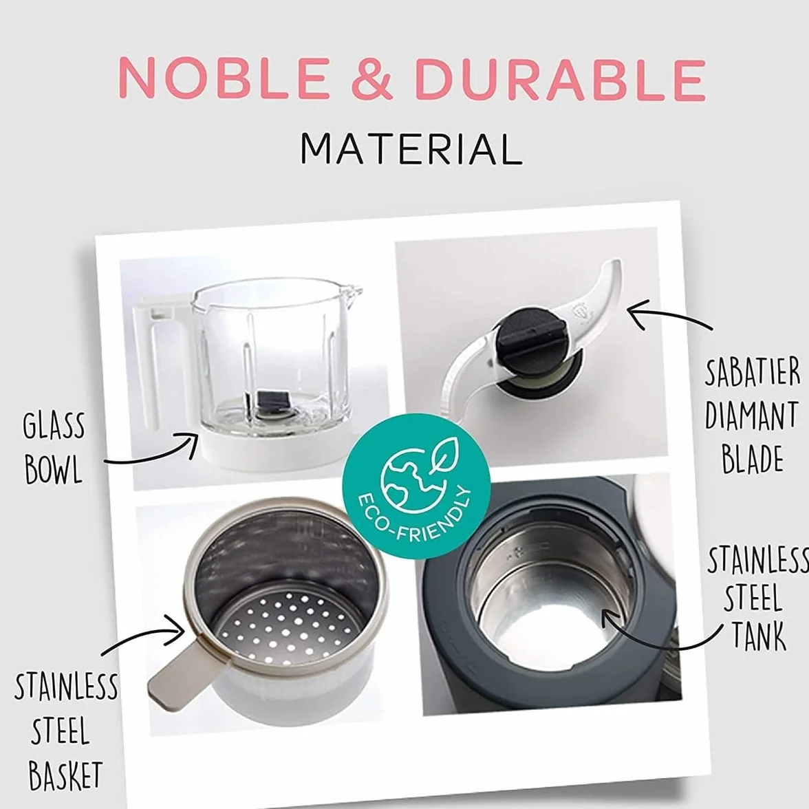 Béaba Babycook Neo 4 in 1 Baby Food Maker Glasschale Edelstahl Nachtblau