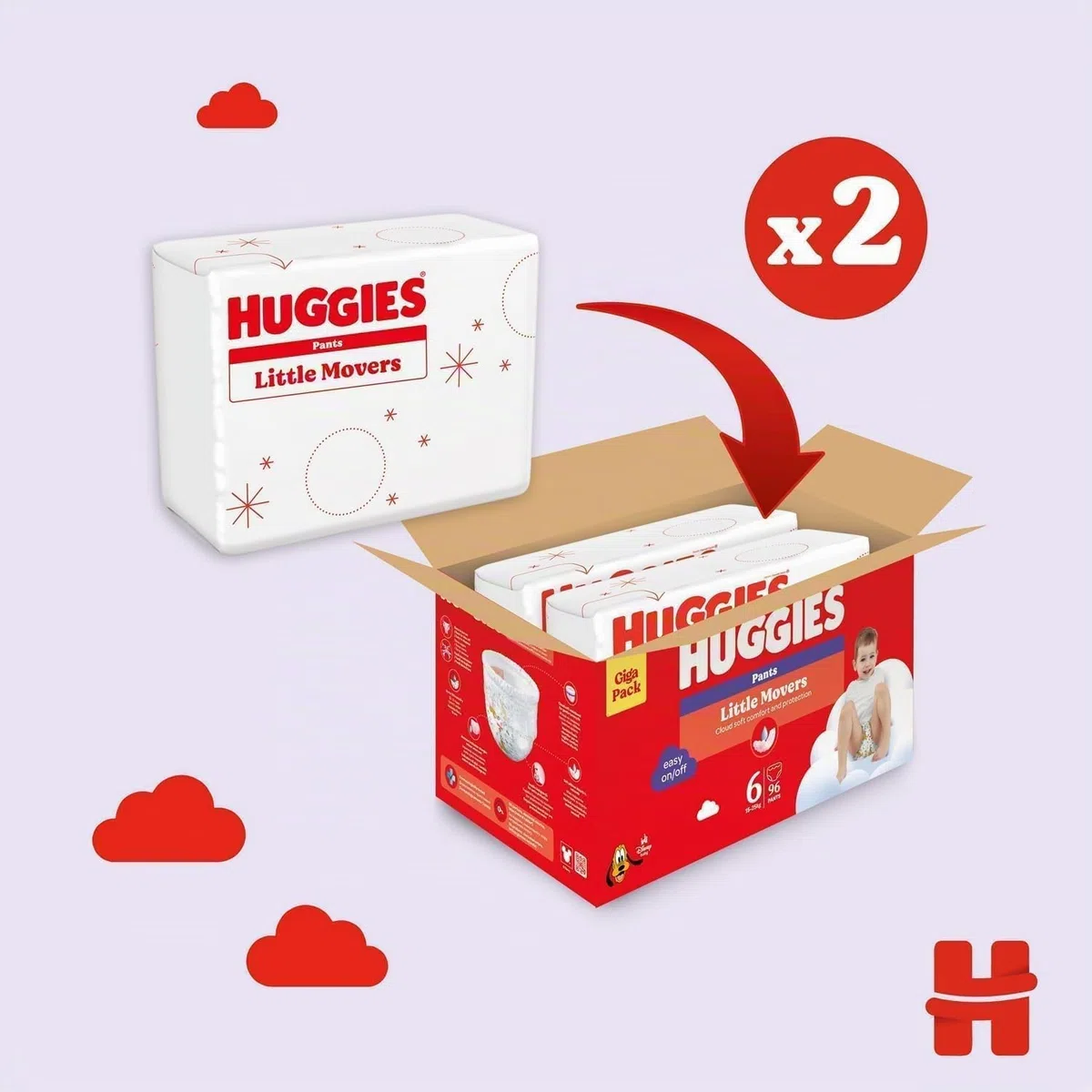 Huggies Pants Disney, Baby-Windeln Gr.6, 96 St. (2x48), Monatsbox