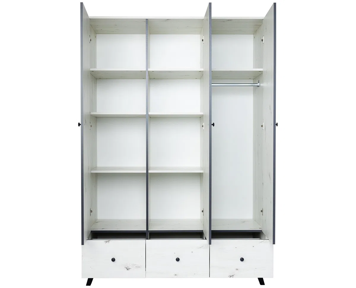 Lavea Babymöbel-Set 3-teilig Kleiderschrank Wickelkommode Bett