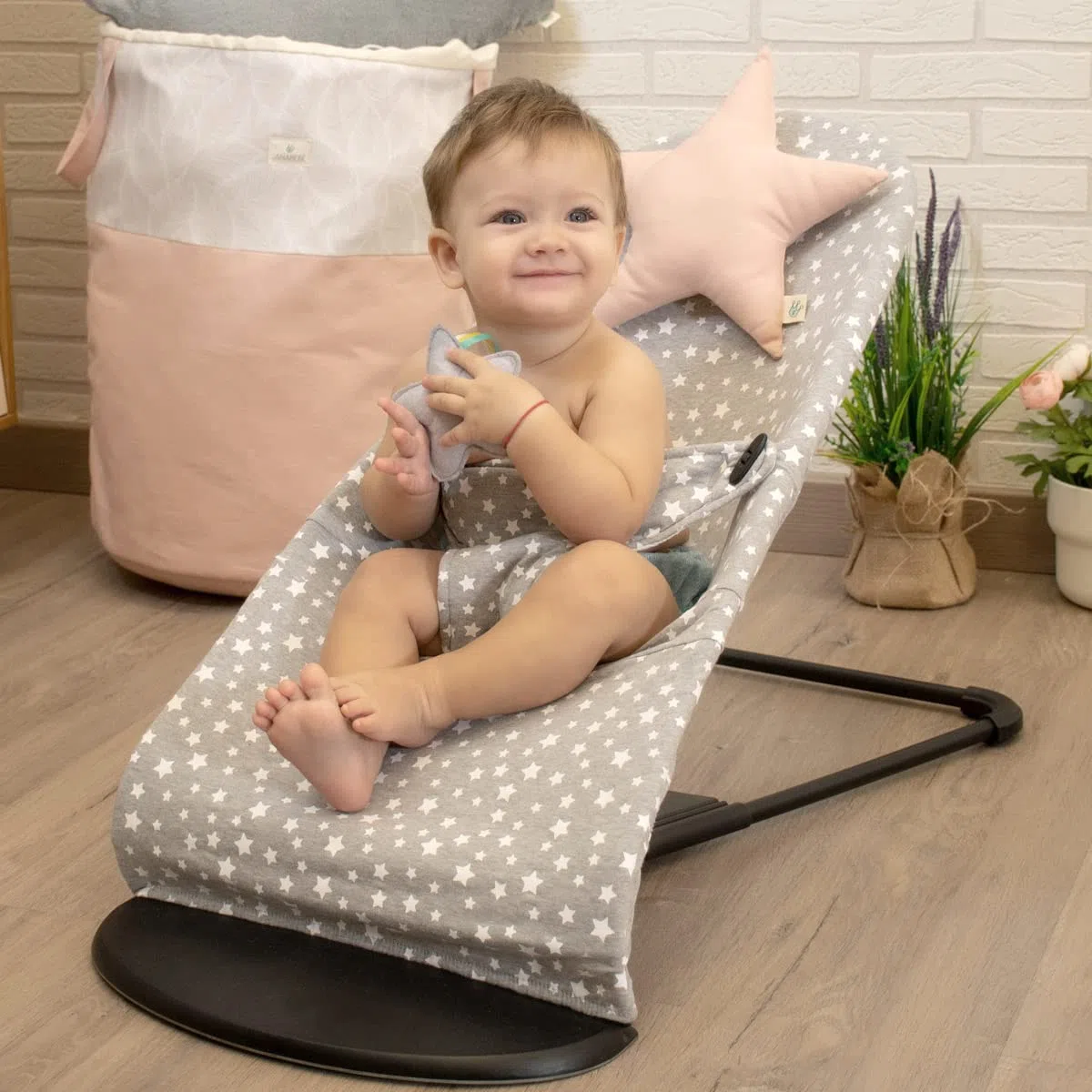JYOKO Kids Bezug kompatibel mit Babybjorn Bliss, Balance, Soft (White Star, Baumwolle)
