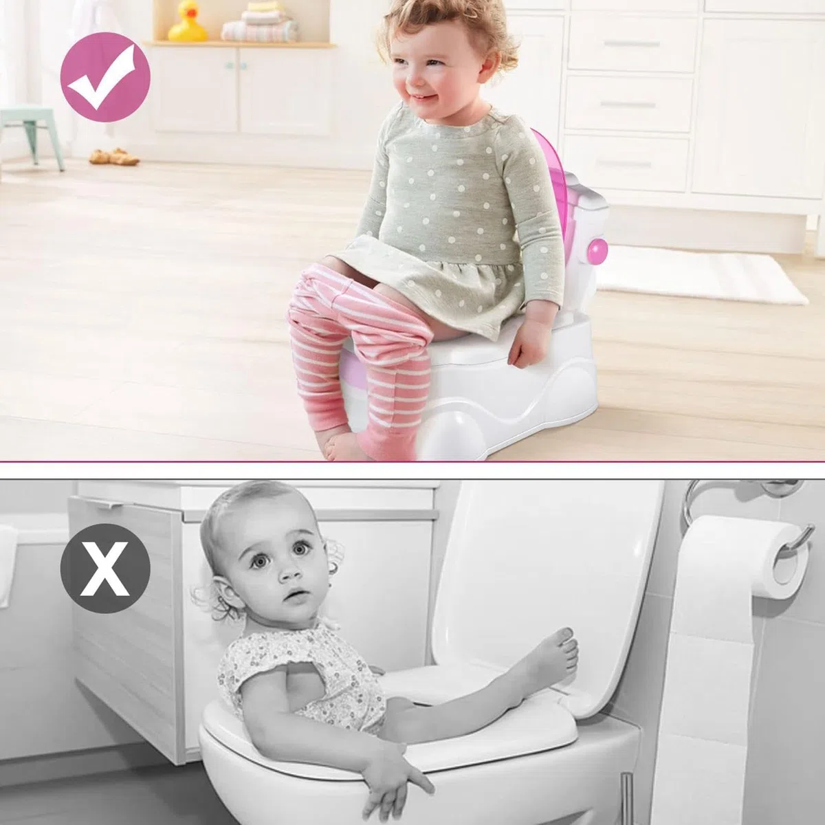 Töpfchen-Trainer-Toilette | Spritzwassergeschützte | Töpfchentrainingstoilette mit Papierstange | Töpfchentrainingssitz für Kleinkinder