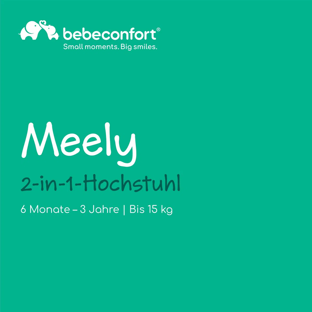 Bebeconfort Meely 2-in-1 verstellbarer Hochstuhl Baby Babystuhl 6 Monate–3 Jahre max. 15 kg leicht 3,3 kg Reisehochstuhl 5-Punkt-Gurt Dark Grey