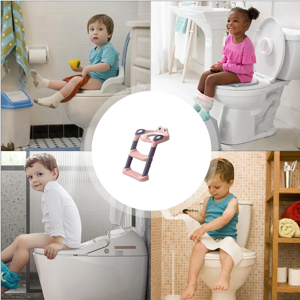 Töpfchen-Leiter, Töpfchensitz mit Stufen,Toilettentreppe | Töpfchensitz | Step Up | Töpfchensitz, Rutschfester Töpfchen-Hocker mit Griffen für die Reise