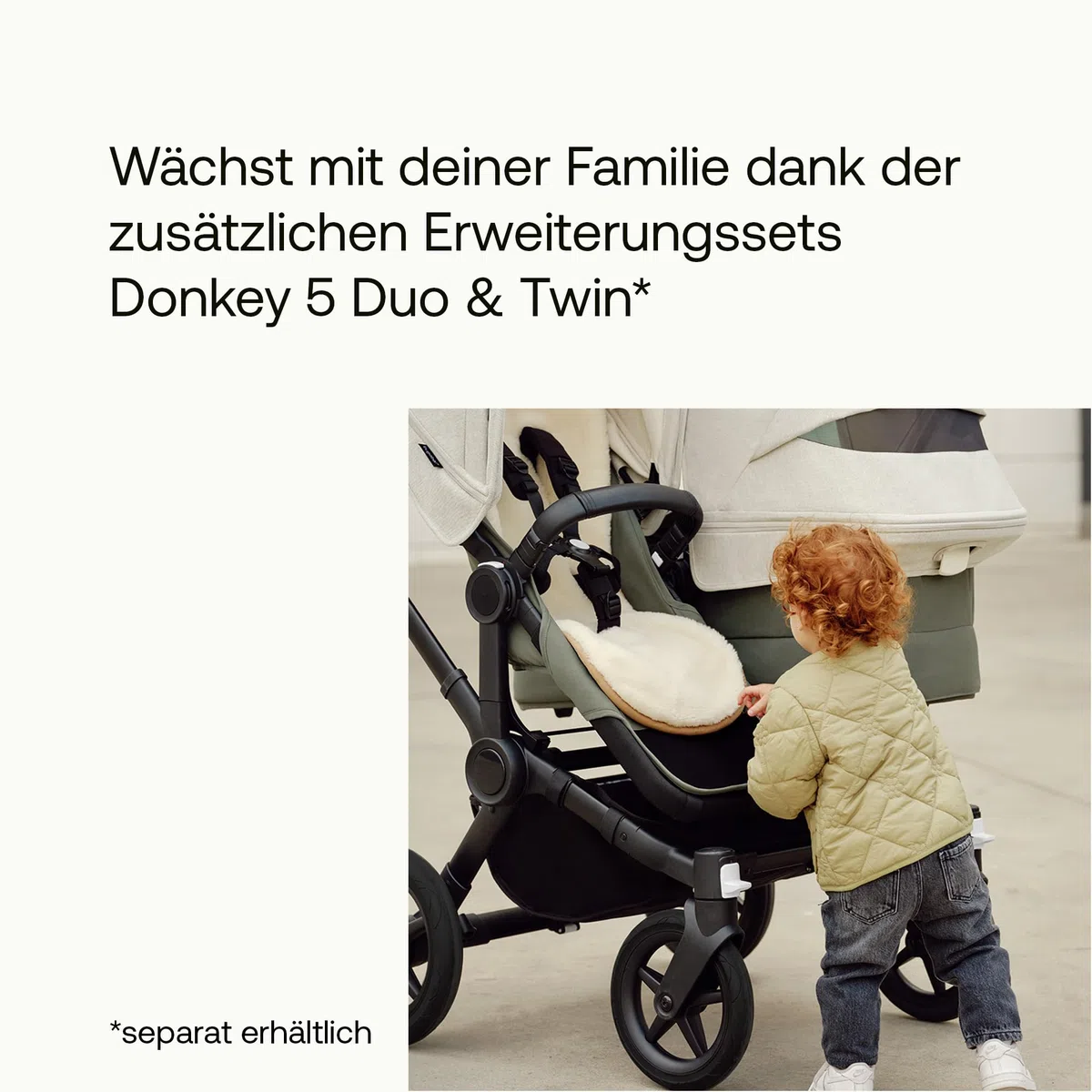 Bugaboo Donkey 5 Mono Kinderwagen, umbaubar zum Doppel- oder Zwillingskinderwagen, Graphit/Stormy Blue