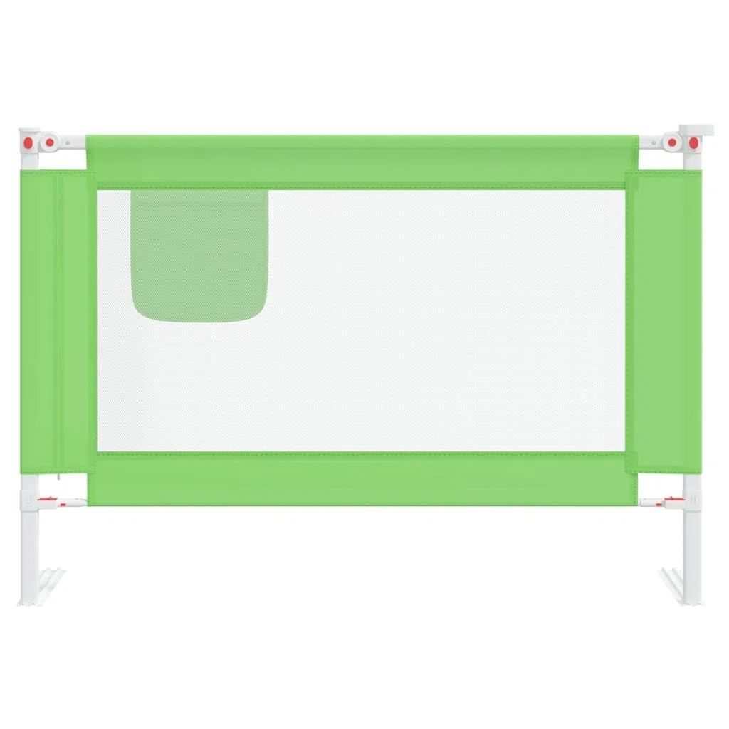 Kleinkind Bettschutzgitter Grün 100x25 cm Stoff Rausfallschutz mit Höhenverstellung und Klappbar für Kinderbett Babybett Elternbett Familienbett Sicherheit Schlafen