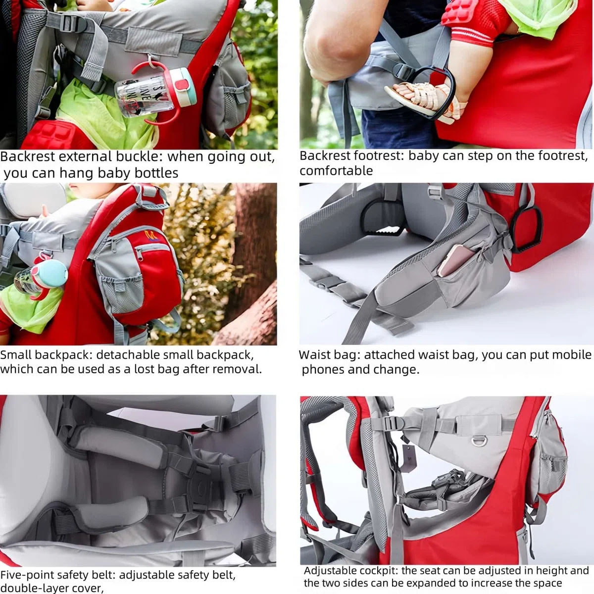 Babytrage-Rucksack – Ergonomische Kindertrage zum Wandern, Reisen und für Outdoor-Abenteuer – 6 Monate bis 6 Jahre (bis 30 kg)