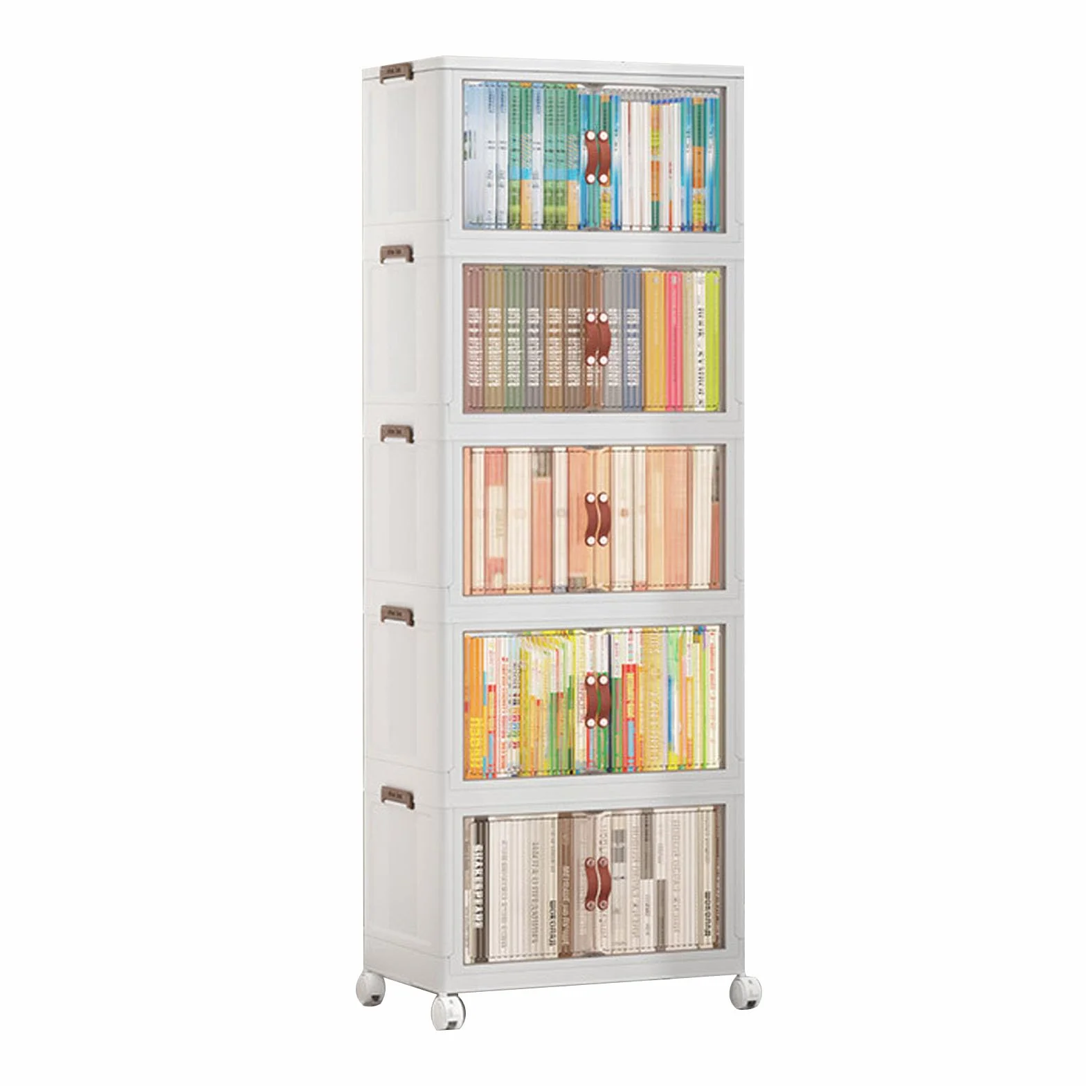 Multifunktionaler Zusammenklappbarer Aufbewahrungsschrank für, Snack-Organizer für Schlafzimmer, Kunststoff-Baby-Garderobe (5 Schichten)