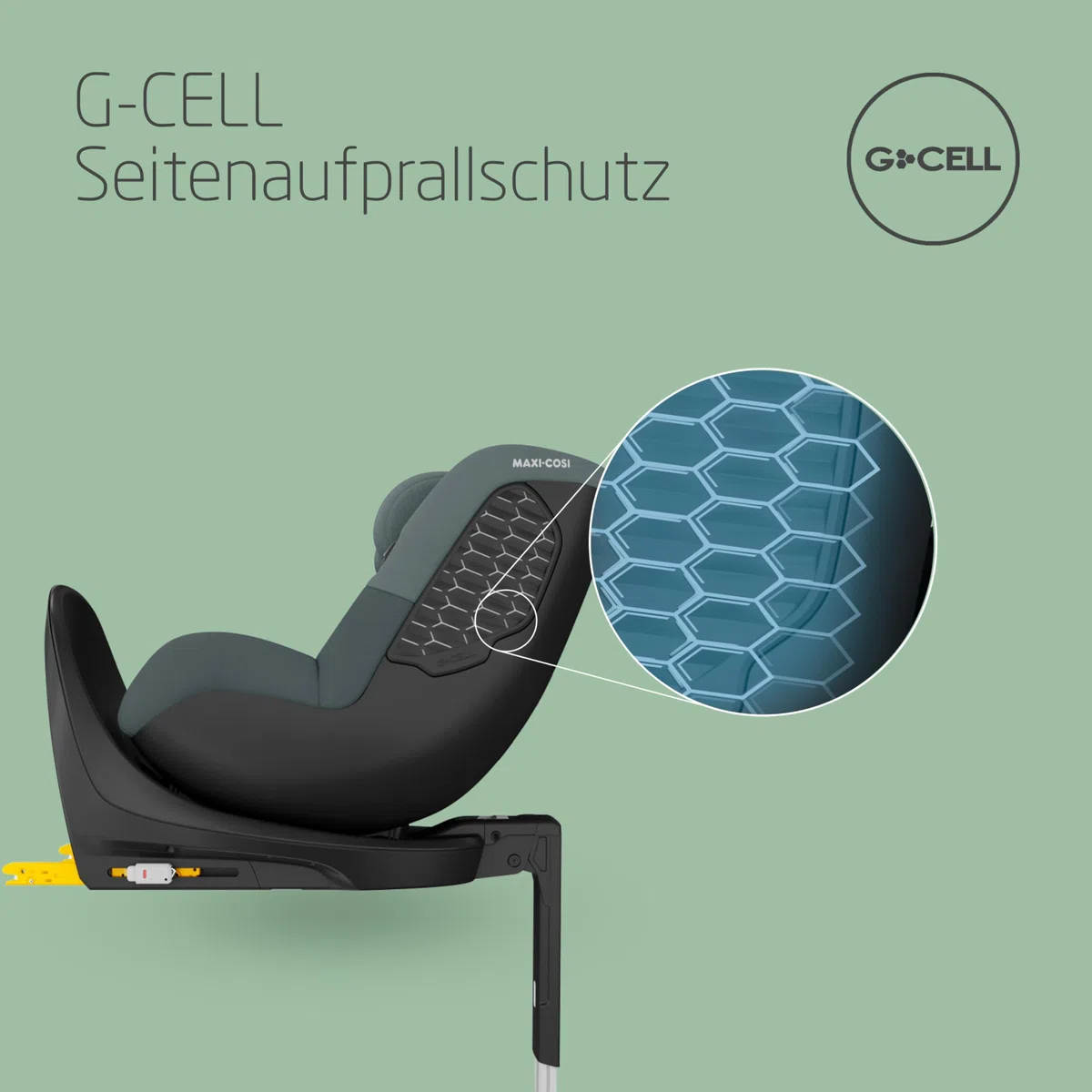 Maxi-Cosi Mica 360 S, Autositz 360 Grad drehbar, 3 Monate– 4 Jahre (61–105 cm), i-Size Baby Autositz, FlexiSpin Drehung, 5 Liegepositionen, G-CELL Schutz, Easy-in Gurthaken, Tonal Graphite