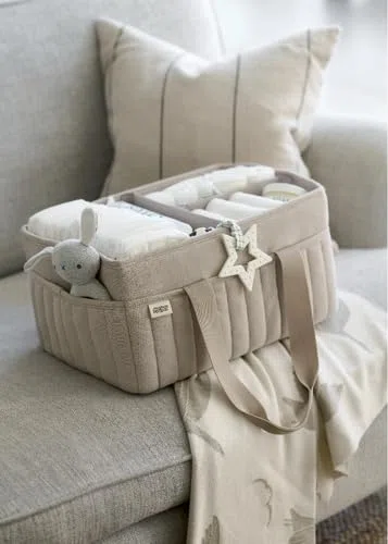 Mamas & Papas Windeltasche - Cashmere Waffle | Strukturiertes Waffelstoff-Design, mehrere Fächer, robuster Tragegriff, tragbarer Kinderzimmer-Organizer
