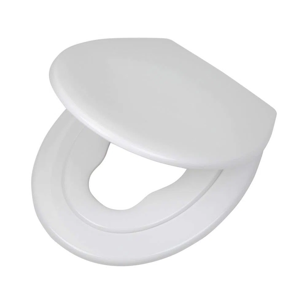 Tiger Tulsa Toilettensitz mit integriertem Kindersitz, WC-Sitz mit Absenkautomatik und Easy-Clean-Funktion, integrierter Sitz für Kinder mit magnetischer Halterung, Weiß, Edelstahlbefestigung