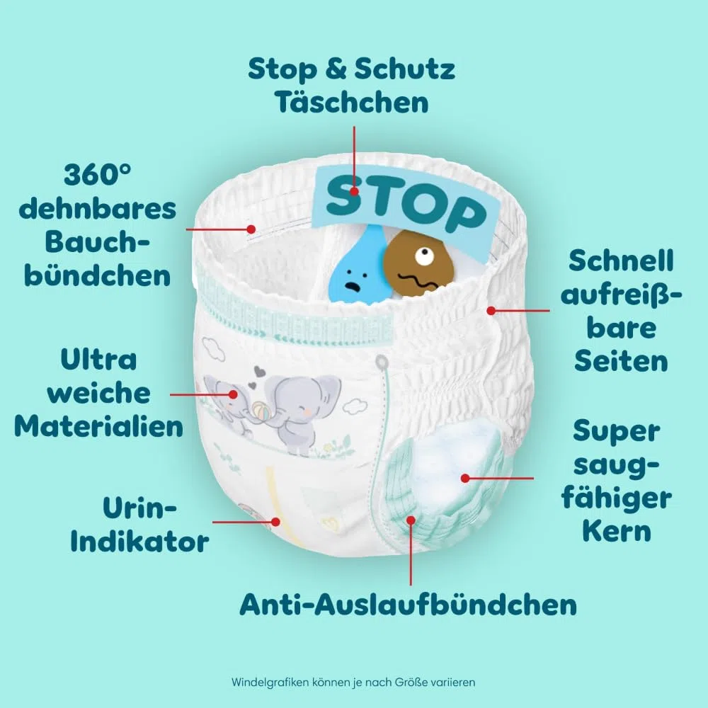 Pampers Premium Protection Pants Gr.4 Maxi 9-15kg Monatsbox - 168 Stück