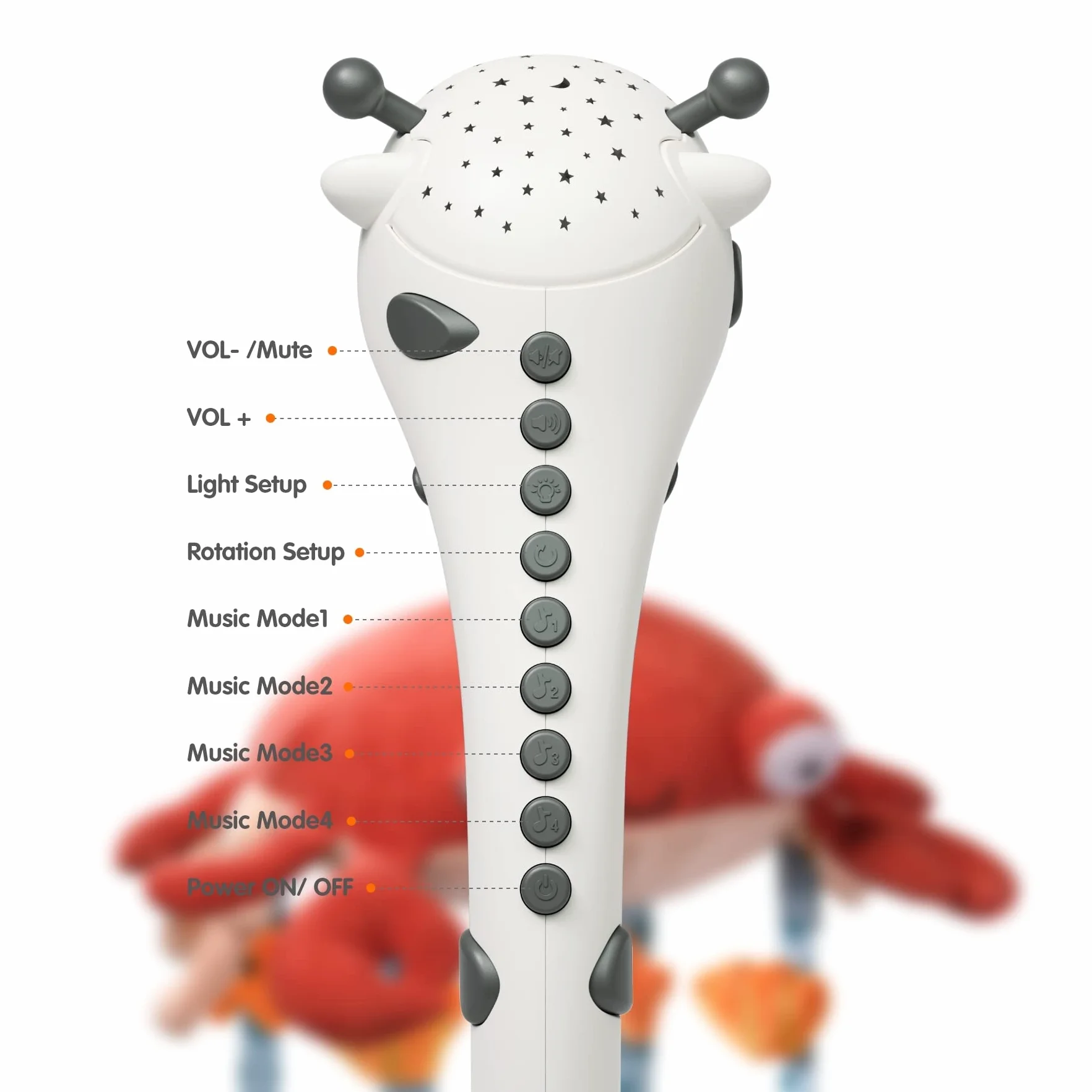 TUMAMA Mobile Baby mit Musik und Licht, drehbares und abnehmbares hängendes Mobile Baby, Spieluhr Baby für Babybett für Babys im Alter von 0–12 Monaten