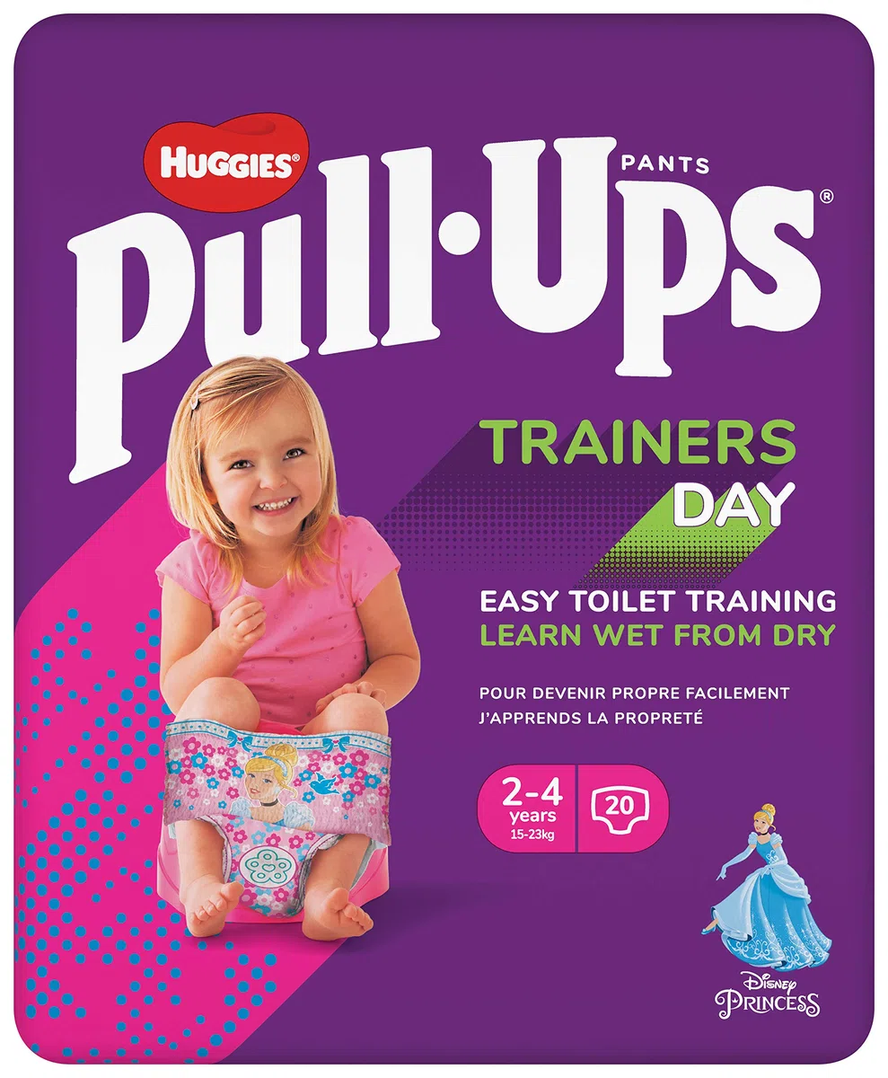 Huggies Pull-Ups Trainer Day Windelhose für Mädchen 2-4 Jahre Größe 5-6+ Pull Up Windeln 20 Trainingshosen Toilettentraining Nass von Trocken lernen
