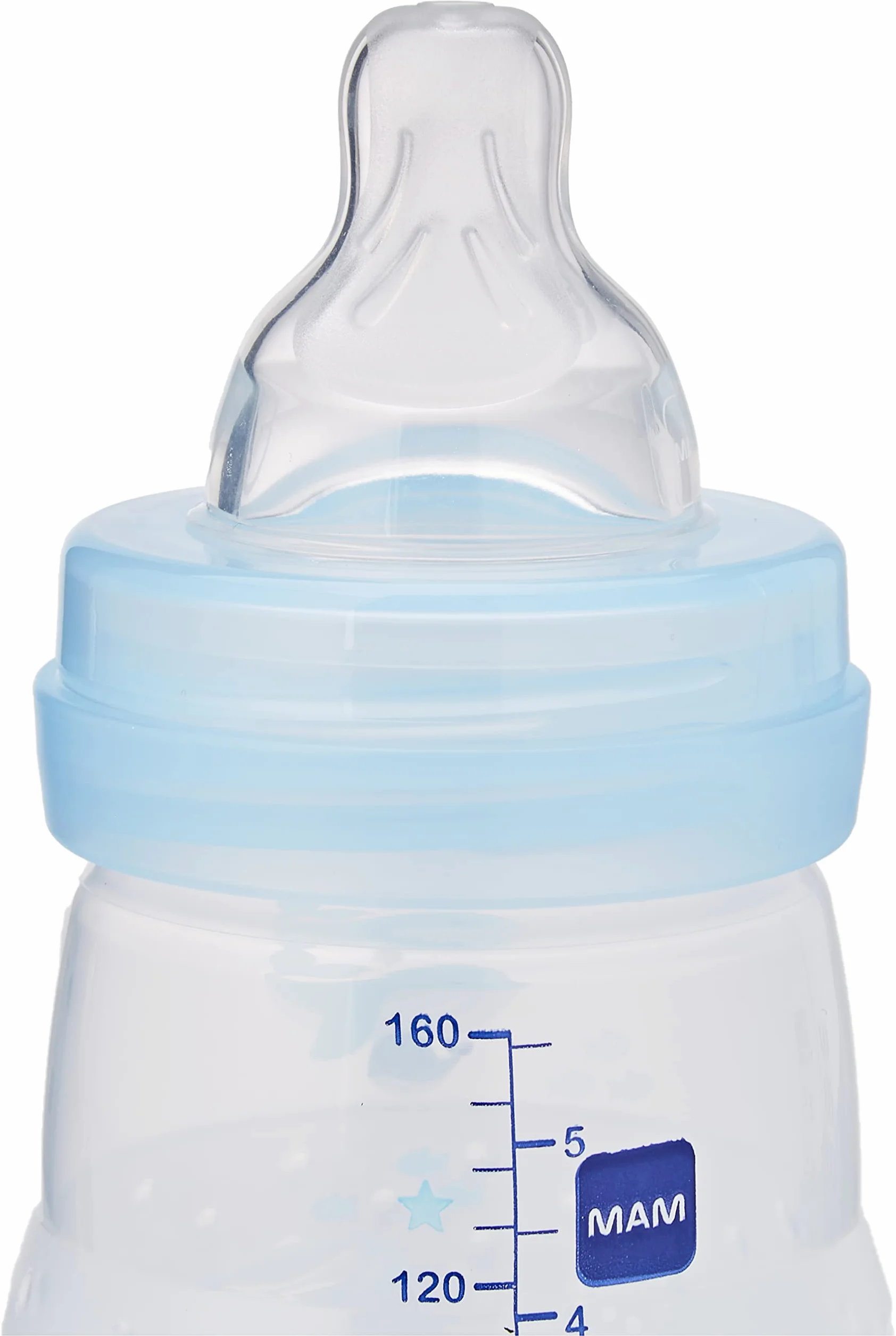 Mam Easy Start Anti-Colic Babyflasche, 8 Flaschen in den Formaten 130 ml, 160 ml und 260 ml, 1 Start Nano, 4 Dichtstoffscheiben, 1 extra weicher und griffiger Ausgießer, Sortiert Farbe, 7- 30 g