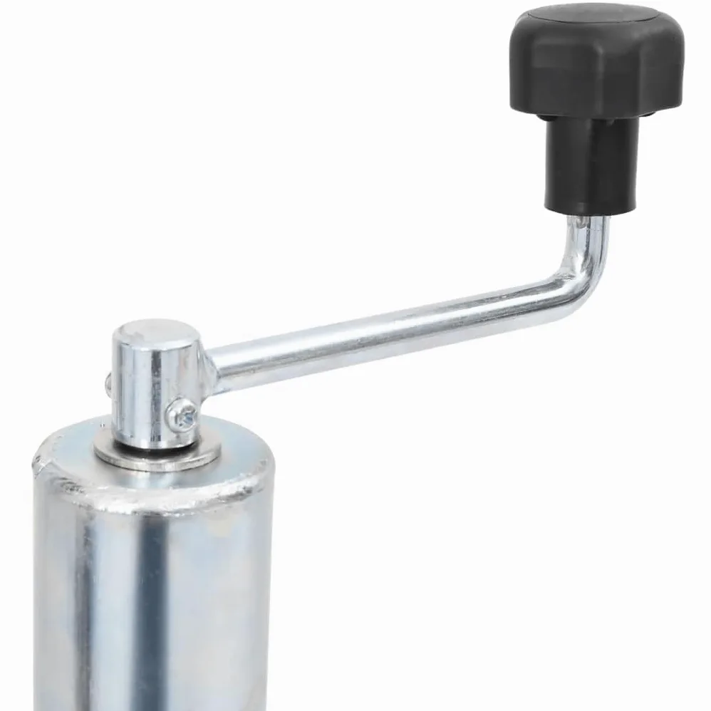 Stützrad mit Klemme 60 mm für Anhänger aus verzinktem Stahl, höhenverstellbar von 63 bis 87,5 cm mit Vollgummirad und Gummigriff