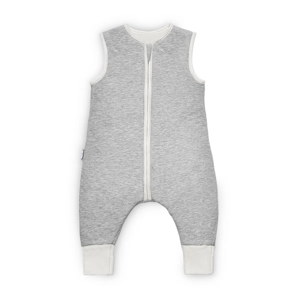 Ehrenkind® Ganzjahres-Schlafsack mit Füßen Wollfüllung | 100% Bio-Baumwolle mit 100% Wolle Füllung Baby-Schlafsack | OEKO-TEX | Hellgrau Melange 100