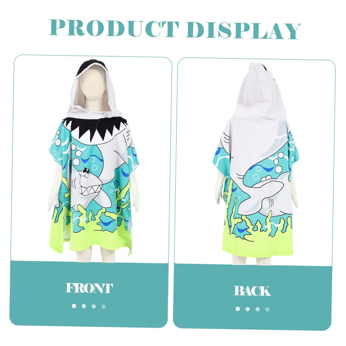 VICASKY 5stücke Kapuzenbadetuch Aus Mikrofaser Mit Cartoon-Muster Saugfähiger Badeponcho Für Junge Mädchen Für Strand Schwimmbad Und Zuhause Für Geburtstage Und Feste