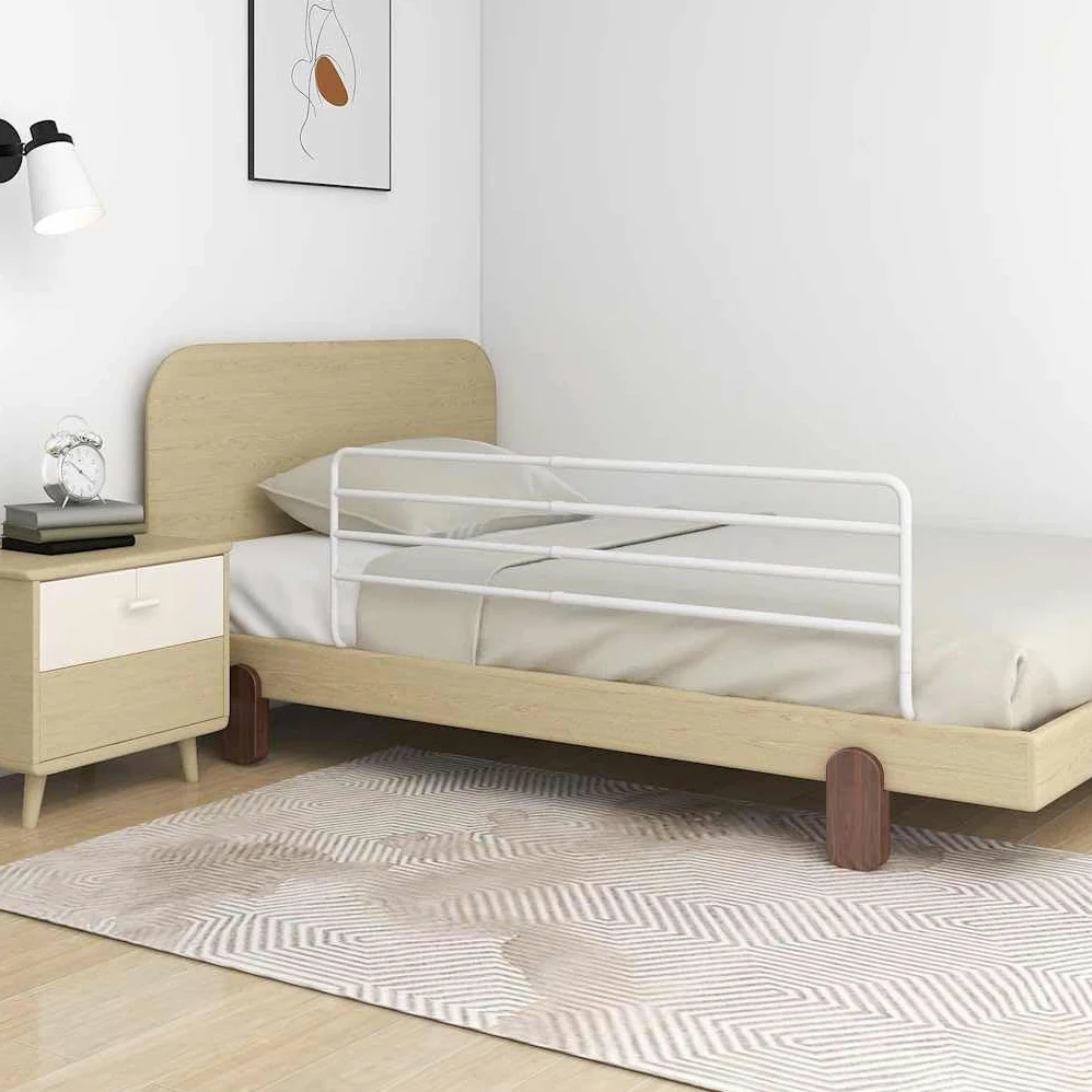 Generisch Kleinkind-Bettschutzgitter Weiß (76-137) x55 cm Eisen,Baby & Kleinkind,Babysicherheit,Baby-Bettschutzgitter-10234
