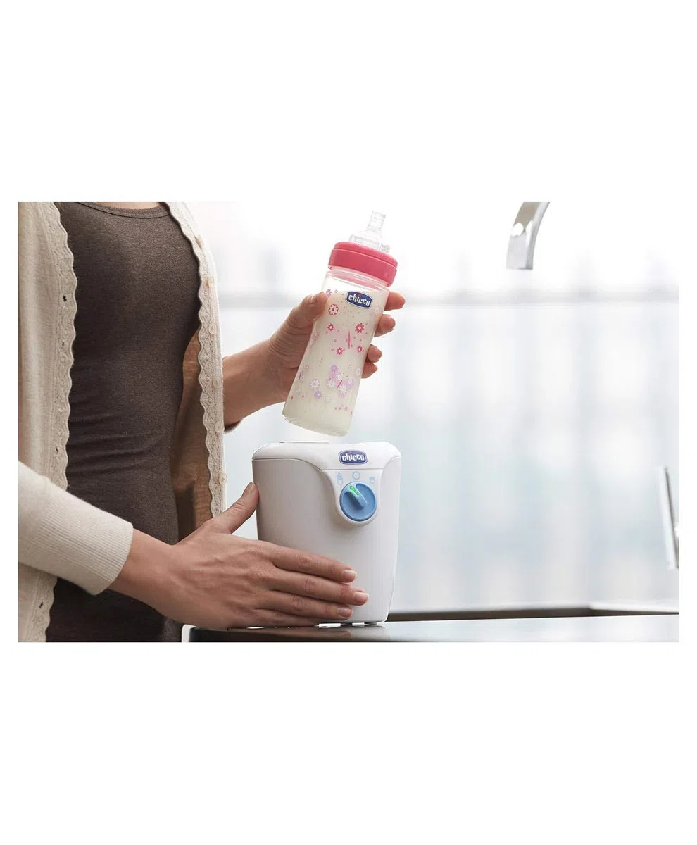 Chicco Flaschenwärmer für Zuhause und Unterwegs, Tragbarer Babyflaschen- Babynahrungswärmer mit 2 Programmen, Abschaltautomatik, 110W, weiß, 1 Stück (1er Pack), 00007389000000