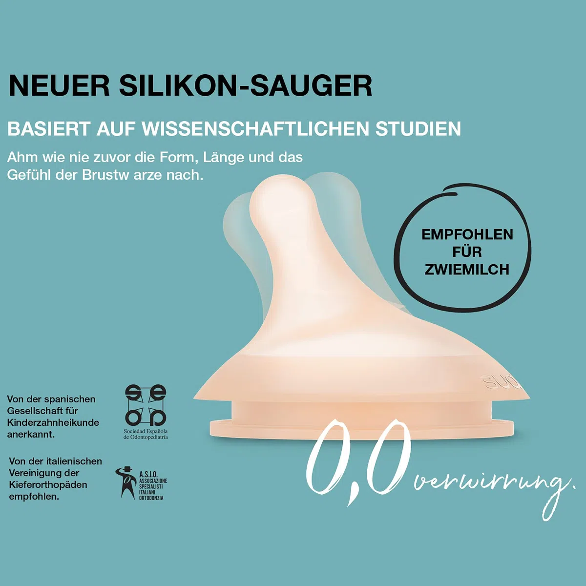 Suavinex, Zero Zero Anti-Kolik Babyflaschen-Set, 4 Baby-Fläschchen: 2 x 180ml mit anpassbarem Nahrungsfluss + 2 x 270ml mit mittlerem Nahrungsfluss, Flaschen 0-6 Monate