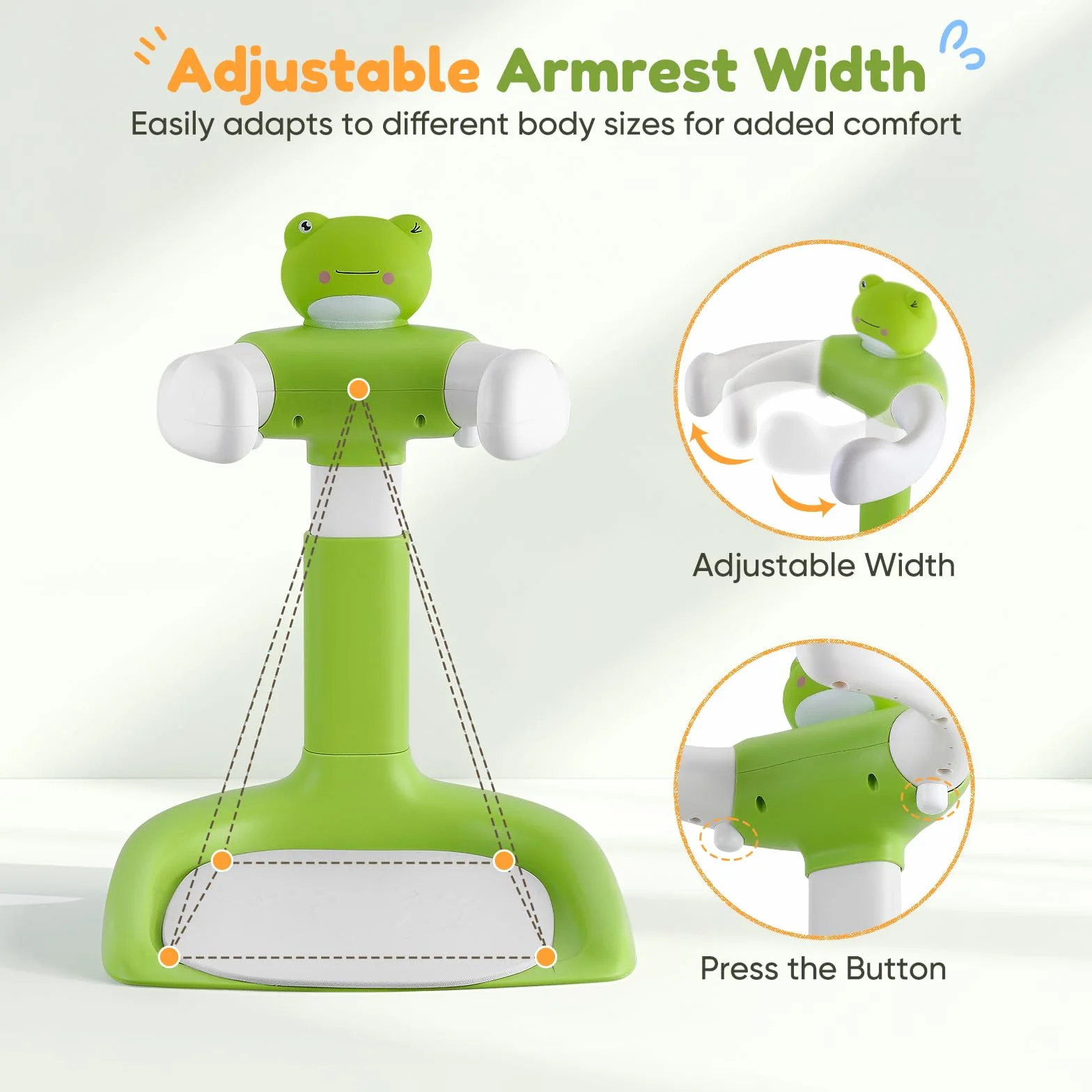 Baby Dusche Ständer mit Duschhalter, Baby Shower Stand Support, Frosch | Höhenverstellbar, Rutschfeste Basis, BPA-frei, Ideal zum Baden, Wickeln & Umkleiden, Für Kinder 6-36 Monate