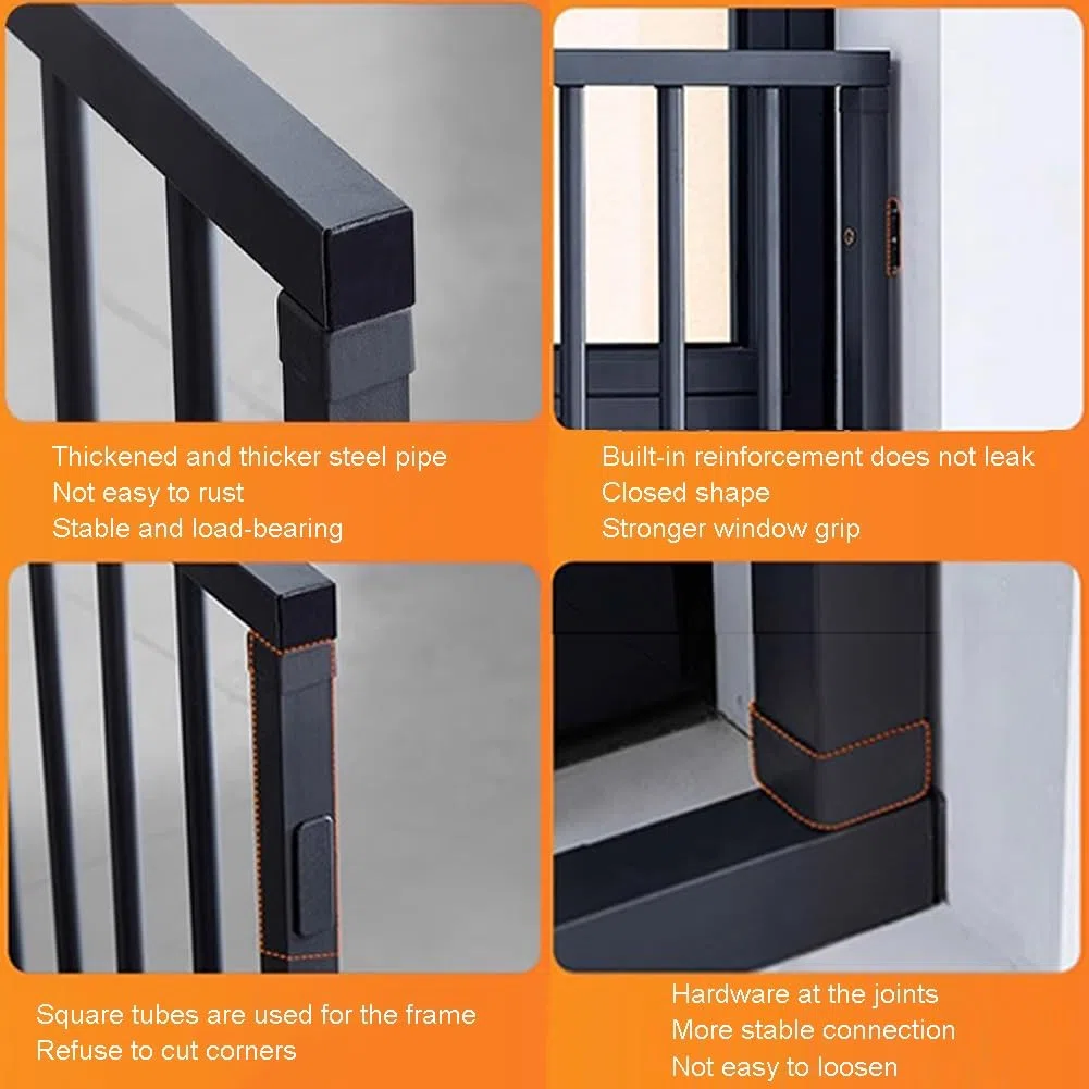 Kindersicherheits-Fenstergitter für die Sicherheit zu Hause, verhindert versehentliches Herunterfallen, verstellbarer Fenstergrill (59,9 x 109,7 cm) – ideal für Kinder und Haustiere