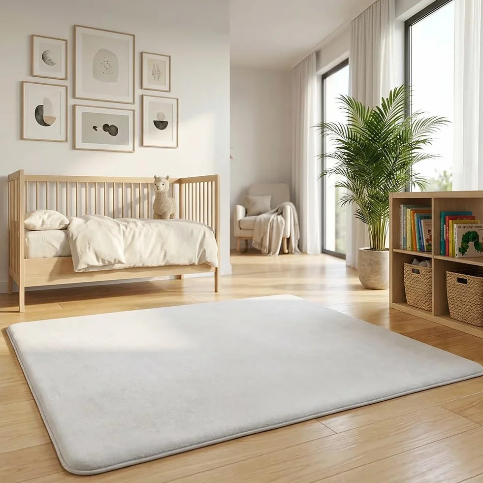 Vicloon Krabbelmatte Baby spielmatte 120x120 cm, 3cm Dick Kinderteppich Krabbeldecke Groß, Spielteppich Weich rutschfest,Teppich für Kinderzimmer, Schlafzimmern