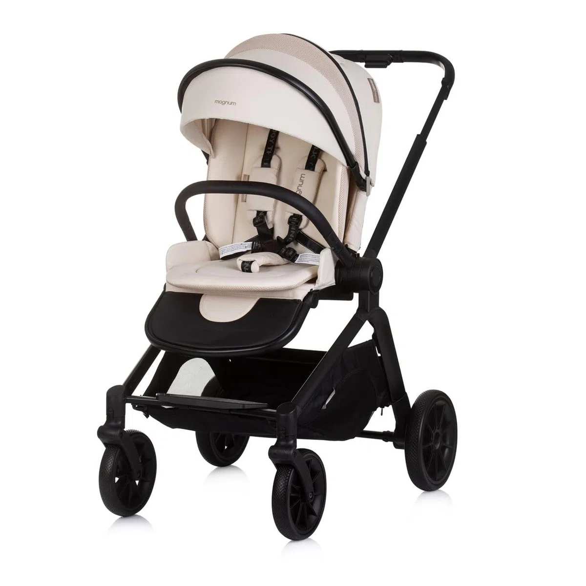 Chipolino Kombikinderwagen Magnum 3 in 1 Babywanne Sportsitz i-Size Babyschale creme