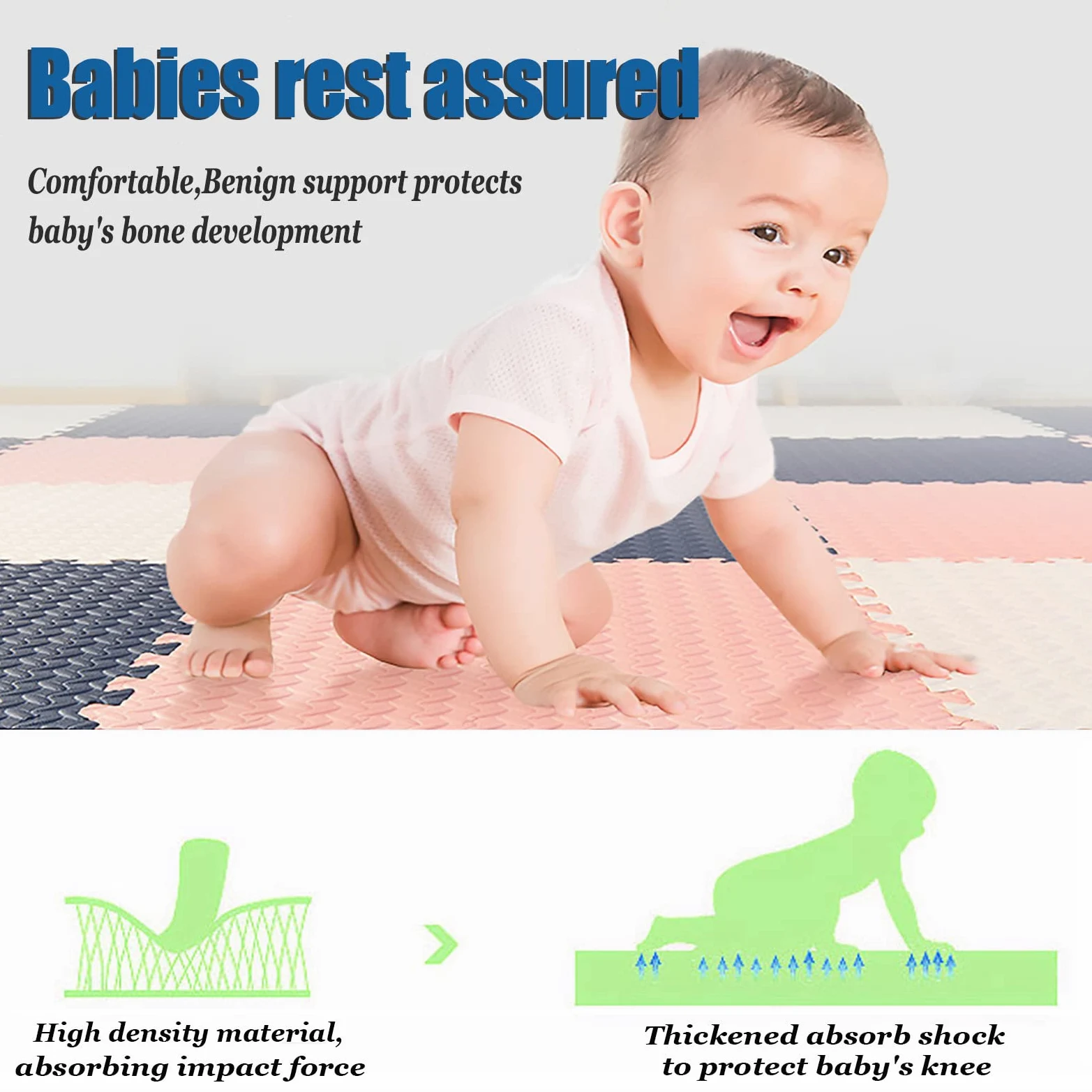 Puzzle Matte PE Schaumstoff Puzzlematte Baby - Krabbelteppich 60X60 Große Bunter Spielmatte Kinder rutschfest Bodenschutzmatte Krabbelmatte Spielteppich Gymnastikmatte,K,8Pcs