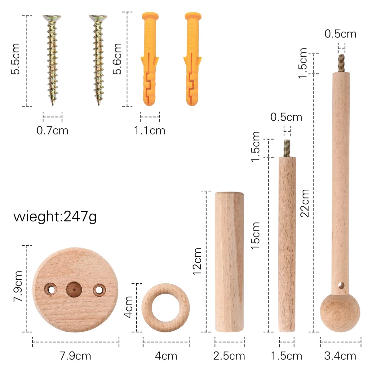 Mamimami Home 1pc Mobile Halterung Holz Mobile Baby Spieluhr Baby Mobile Gestell Mobile Wickeltisch Bettklingel Halterung （An der Wand montiert）