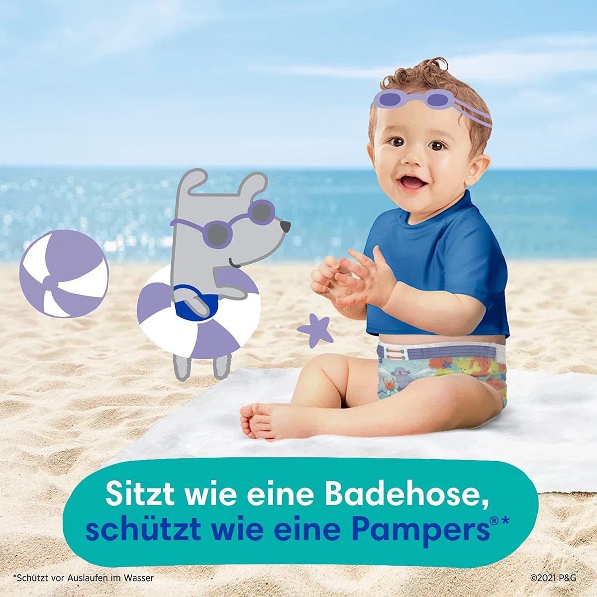 Pampers Schwimmwindel Set mit Splashers (Größe 3-4, 96 Schwimmwindeln) und Windeln Größe 3 (6-10kg, 204 Stück) Premium Protection, Midi, MONATSBOX, Baby Erstausstattung Für Neugeborene
