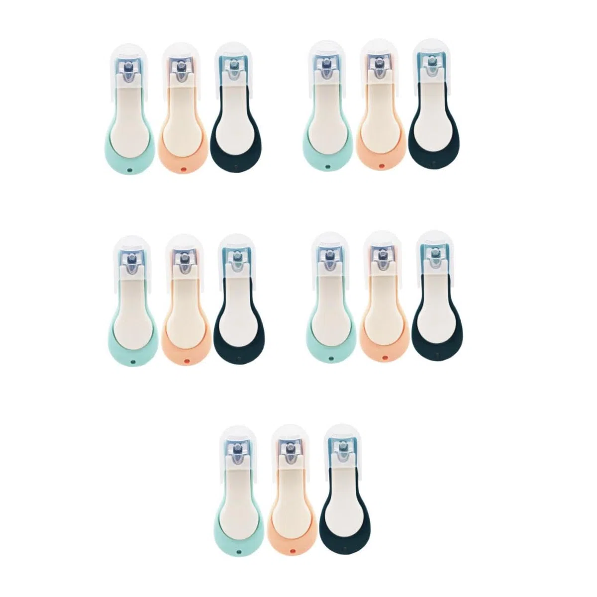 Yardwe 15 Stck Nagelknipser Teilig mit Gebogenen Edelstahlklingen Rutschfestem Silikongriff Sicherer Nagelpflege für Neugeborene und Kleinkinder Präzises Schneiden Blau