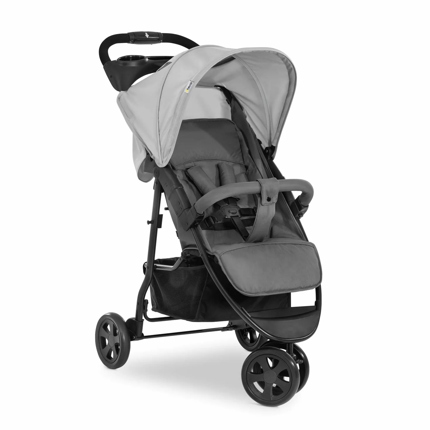 hauck Citi Neo 3, Grau - Dreirad Kinderbuggy ab Geburt bis 22 kg mit Liegefunktion, Becherhalter, Tasche im Verdeck, XL Korb bis 3 kg, Einhändig Zusammenklappbar, Leicht - 7,3 kg