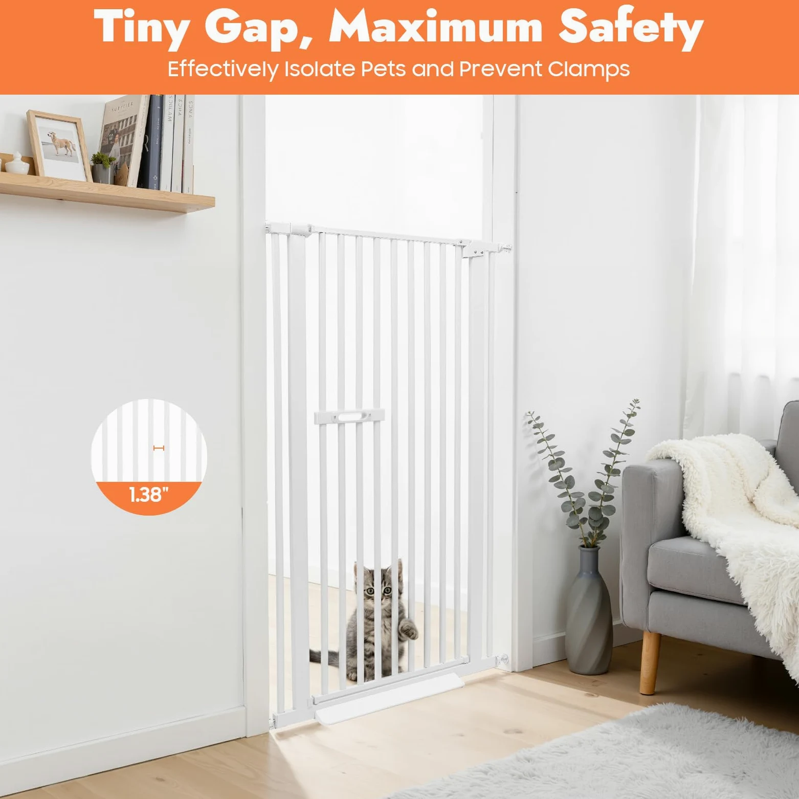 150cm Katzengitter Tür, Breite 76-85cm Hundeschutzgitter Ohne Bohren, Türgitter Katze, Katzengitter Balkontür, Türschutzgitter, Hundegitter Tür – für Haus, Treppe, Balkon