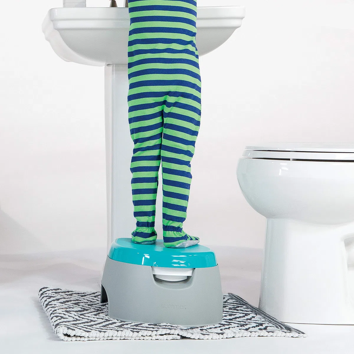 Sommer 3-in-1 Train with Me Potty - Töpfchensitz, Töpfchenaufsatz und Tritthocker für Kleinkinder Töpfchentraining und darüber hinaus - Leicht zu leeren und zu reinigen, platzsparende 3-in-1-Lösung