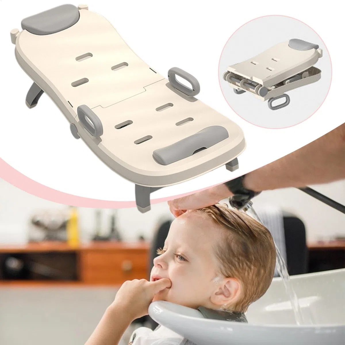 Shampoostuhl für Kleinkinder, Haarwaschstuhl für Kinder, verstellbares Bett zum Waschen von Kinderhaaren, tragbarer Liegesessel für Baby-Shampoo