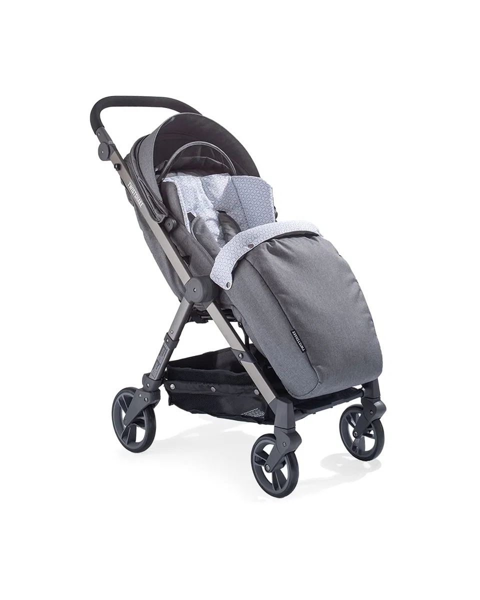 TWISTSHAKE Sitzauflage und Fußsack Set für Tour Kinderwagen, Grau