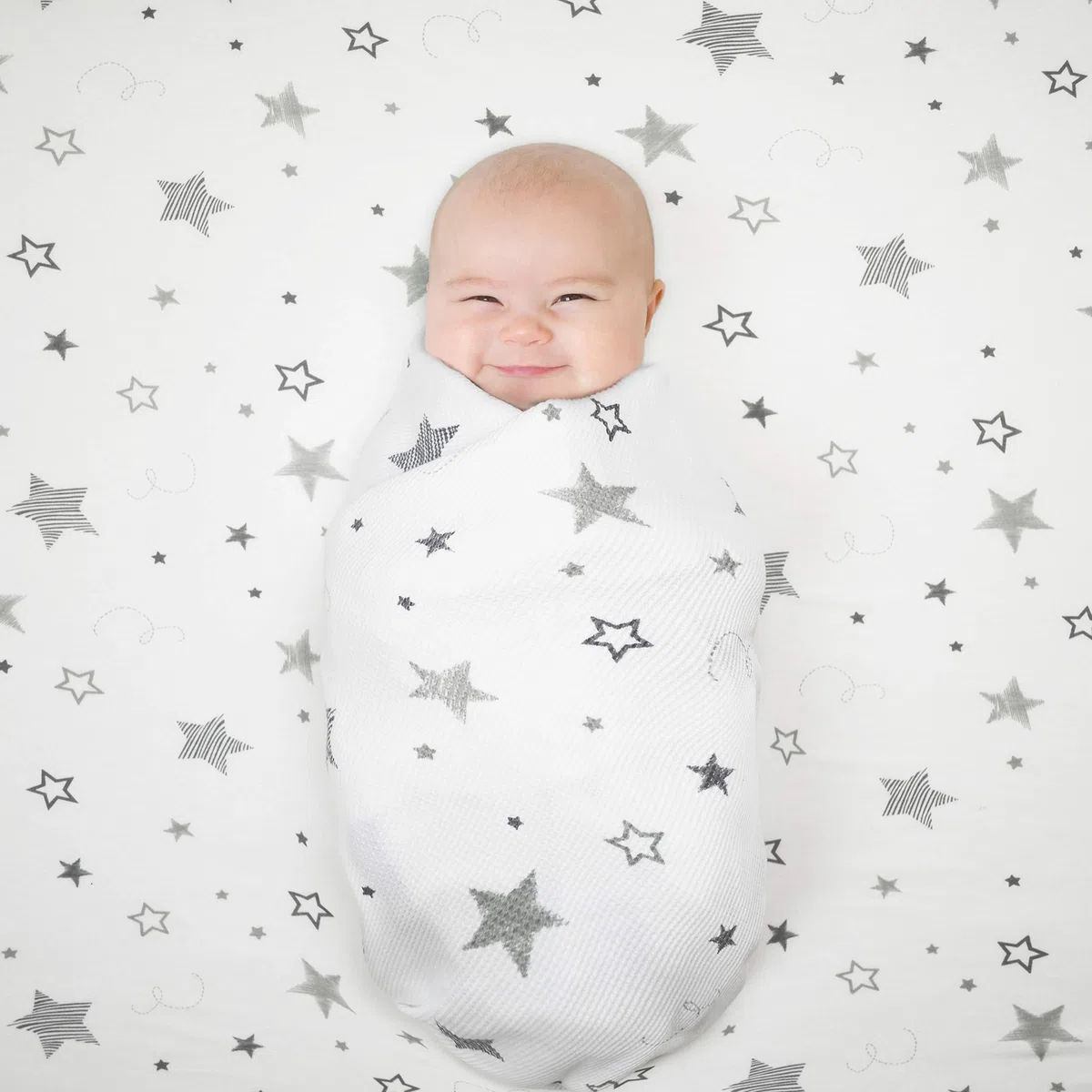 American Baby Company 30 x 40 Pulgadas, Suave 100% algodón Natural, Manta térmica/Waffle, súper Estrellas, Suave y Transpirable, para niños y niñas