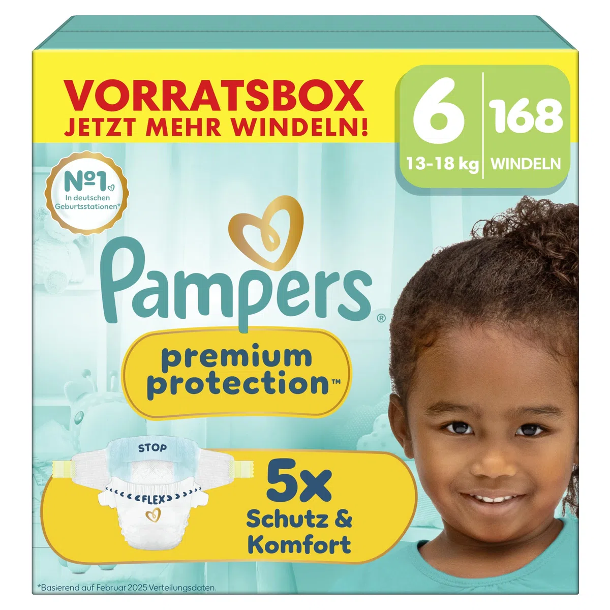 Pampers Premium Protection Größe 6 168 Windeln 13-18kg Haut- und Auslaufschutz