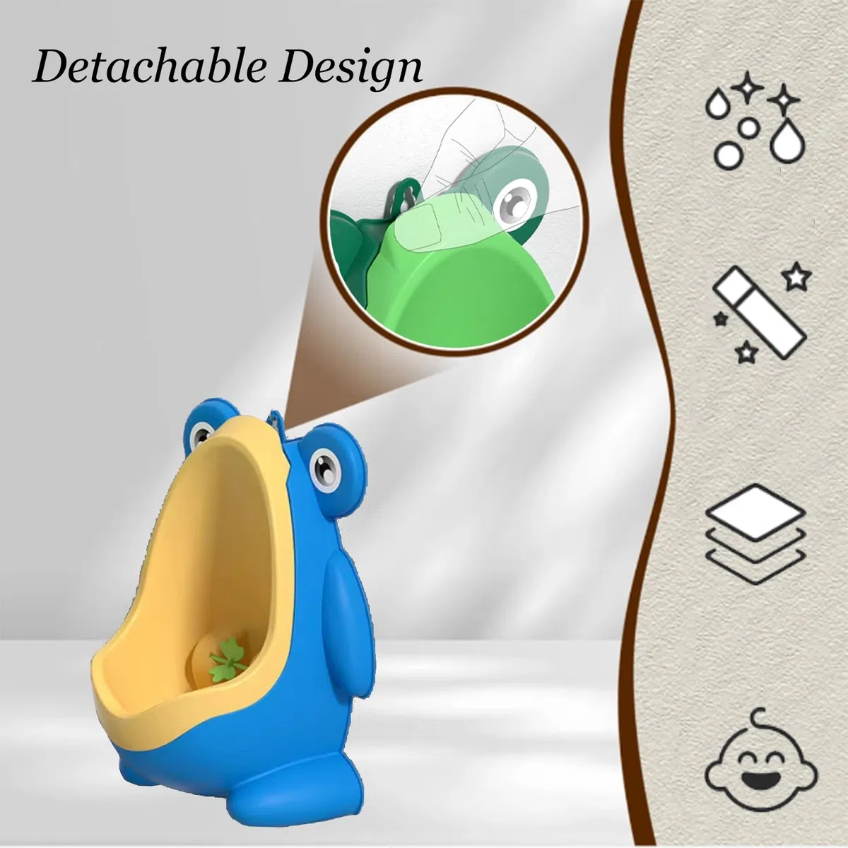 Urinal-Töpfchen Jungen-Urinal Für Badezimmer, An Der Wand Hängende Urinale Für Kleinkinder Mit Rotierender Windmühle, Lustiges Zielziel, Tragbare Trainingshilfe(Green)