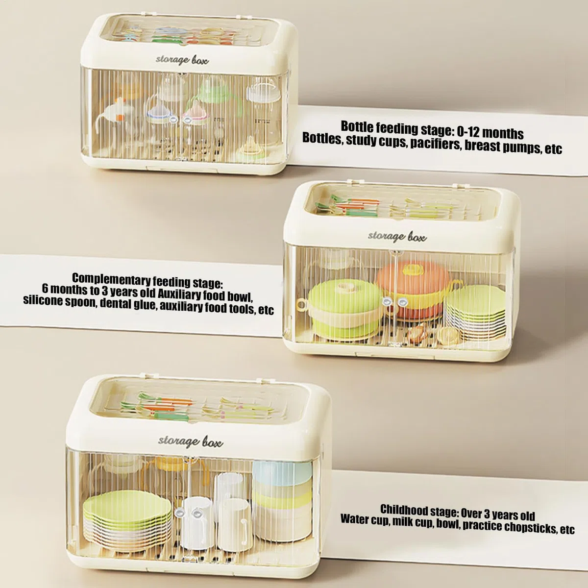 Aufbewahrungsbox für Babyflaschen, großer Organizer für Stillflaschen und Abtropfgestell, staubdichtes Abtropfgestell Deckel, platzsparender Halter für Küchenarbeitsplatten, 43,6 x 27 x 30,5 cm