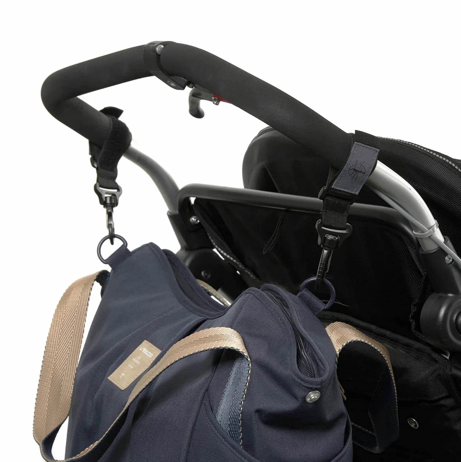 LÄSSIG Baby Wickeltasche Zwillinge Zwillingswickeltasche Babytasche Kliniktasche Wickelrucksack inkl. Wickelzubehör/Green Label Twin Bag Triangle navy