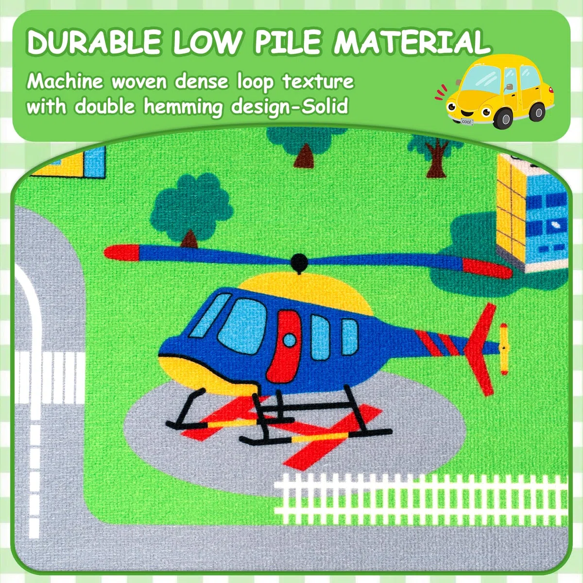 Capslpad Kinder Spielmatte ø120cm rutschfeste Kinderteppich Spielmatte für Spielzeugautos Waschbar Stadt Straßen Kinder Spielteppich Interaktives Auto Teppich für Kinde Spielzimmer Schlafzimmer Dekor