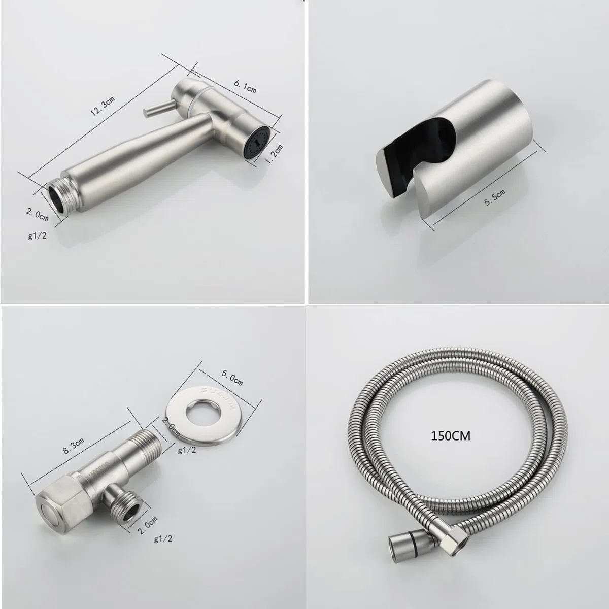 Hand-Bidet-Sprühgerät for Toilette Messing gebürstetes Badezimmer-Stoffwindel-Sprühset mit einzelnem Kaltwasser, wandmontiertes Toiletten-Bidet-Sprühset for die Damenhygiene