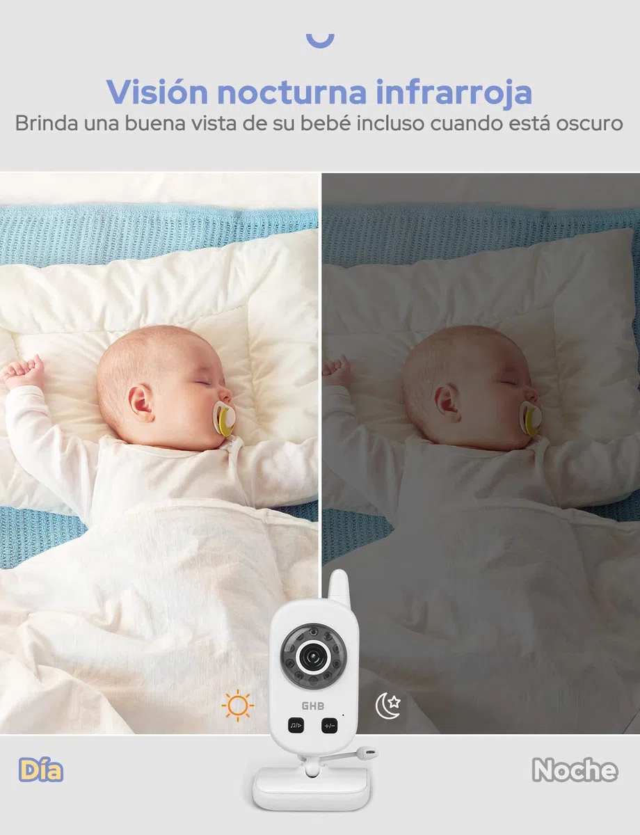 GHB Baby Monitor Babyphone mit LCD Bildschirm Schwarz Nur Audio