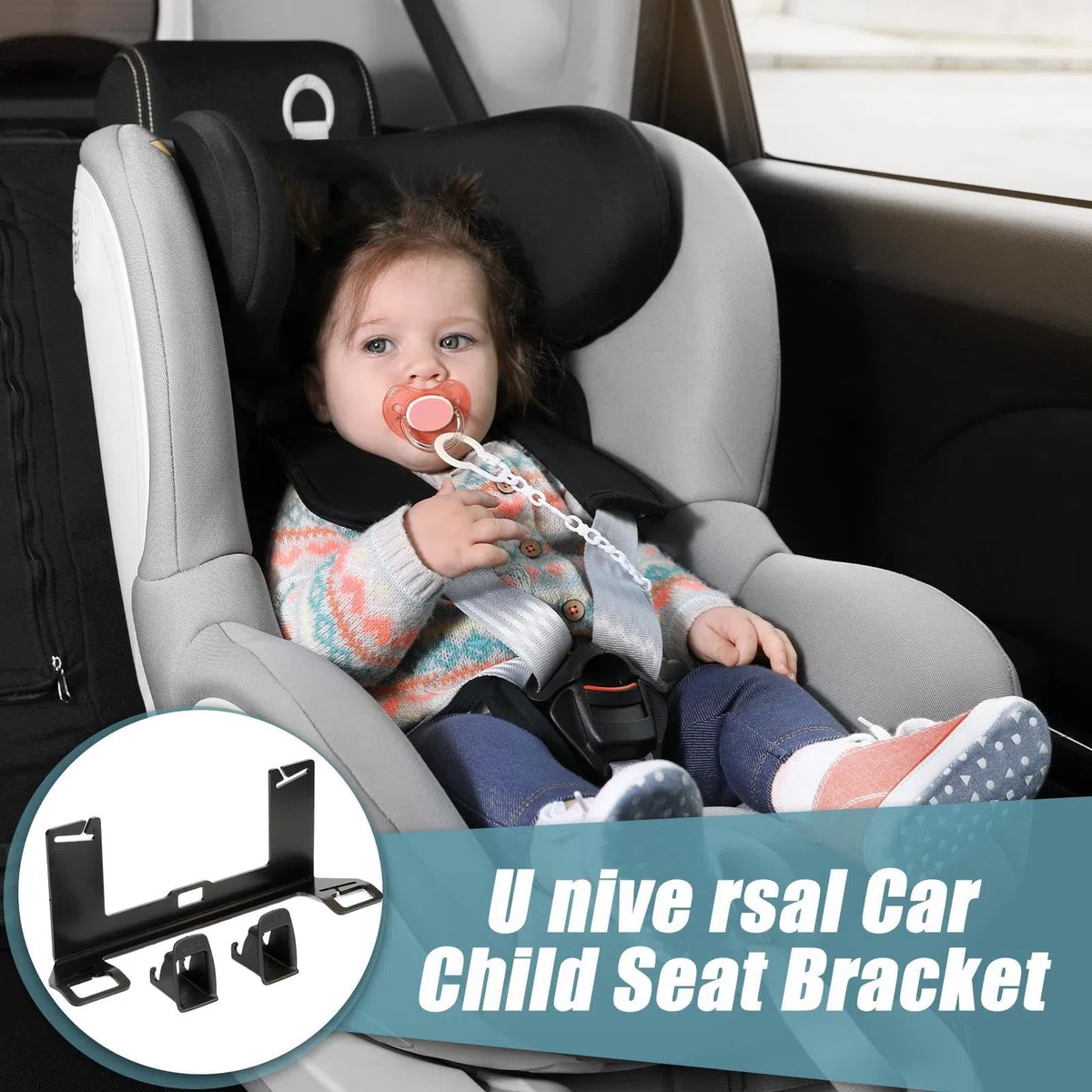 Kindersitzhalterung, sichere Fahrzeugsitzbasis, vielseitige Gurtbefestigung, 33 cm Auto-Rückhaltesystem, ideal für Limousine, LKW, Booster und Sicherheitsinstallation