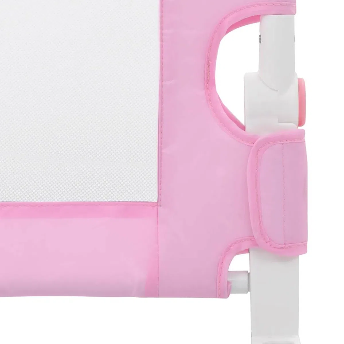 Gecheer Kleinkind-Bettschutzgitter Rosa 180x42 cm, Polyester, klappbar, waschbares Netzgewebe, Metallschlauch, Matratzen 10-20 cm, für Kinder 18 Monate bis 5 Jahre
