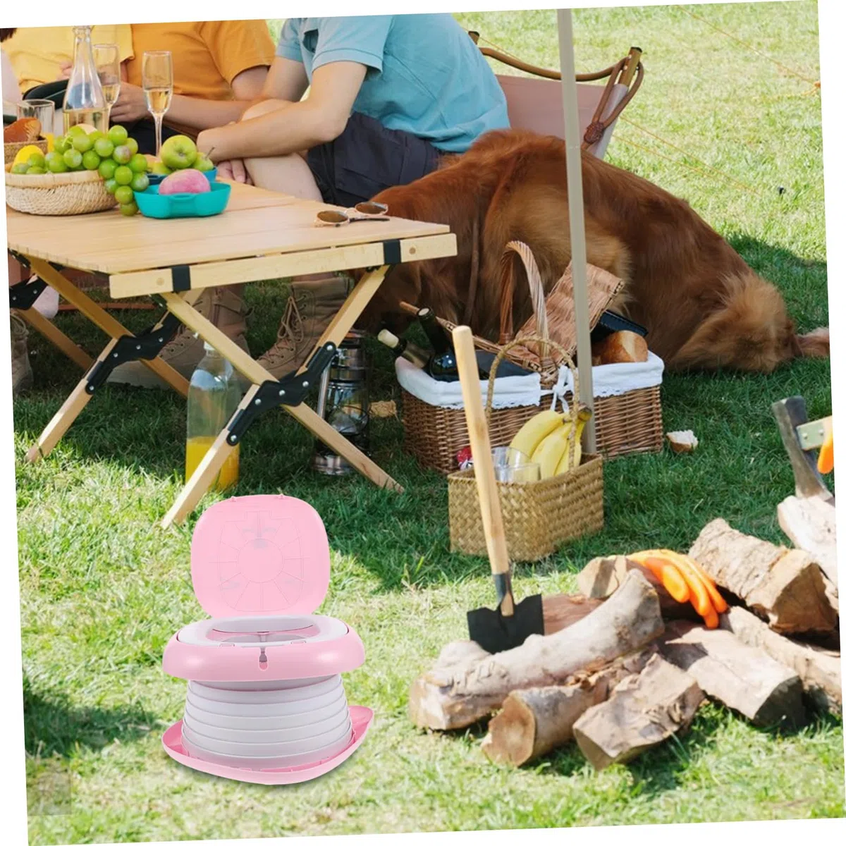 BESTonZON Faltbares Töpfchen mit Griff Tragbares Reise-töpfchen für Kleinkinder für Camping und Reisen zum Toilettentraining Auslaufsicher und Leicht zu Reinigen