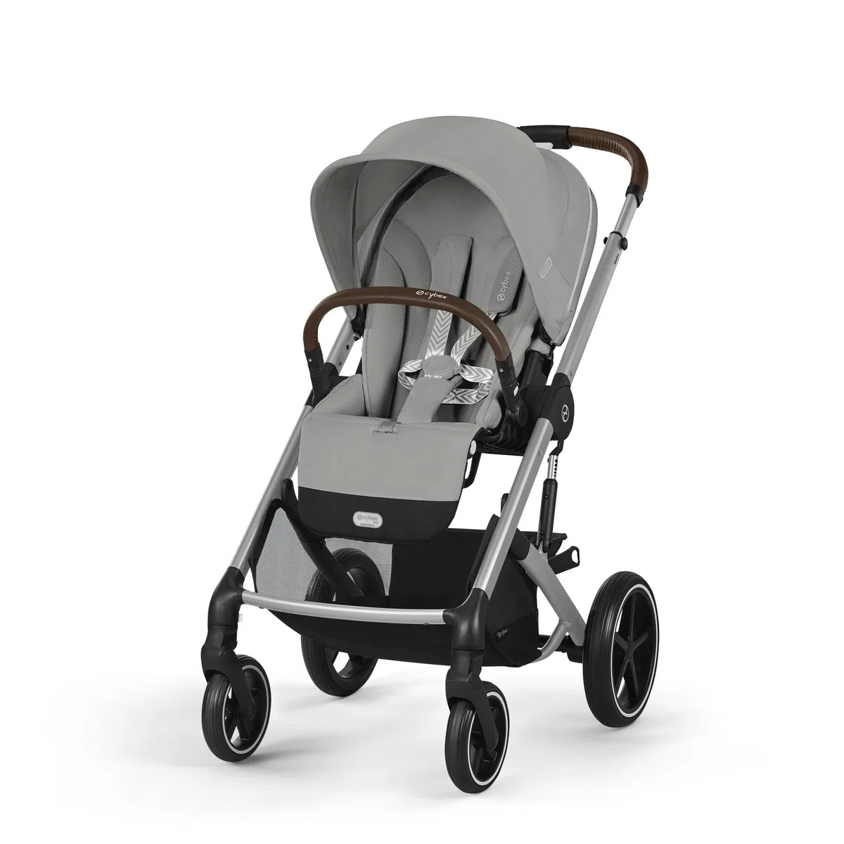 CYBEX Gold Balios S Lux Kinderwagen, Ergonomische Liegeposition, Einhand-Gurtsystem, ab Geburt bis 22 kg, Stone Grey