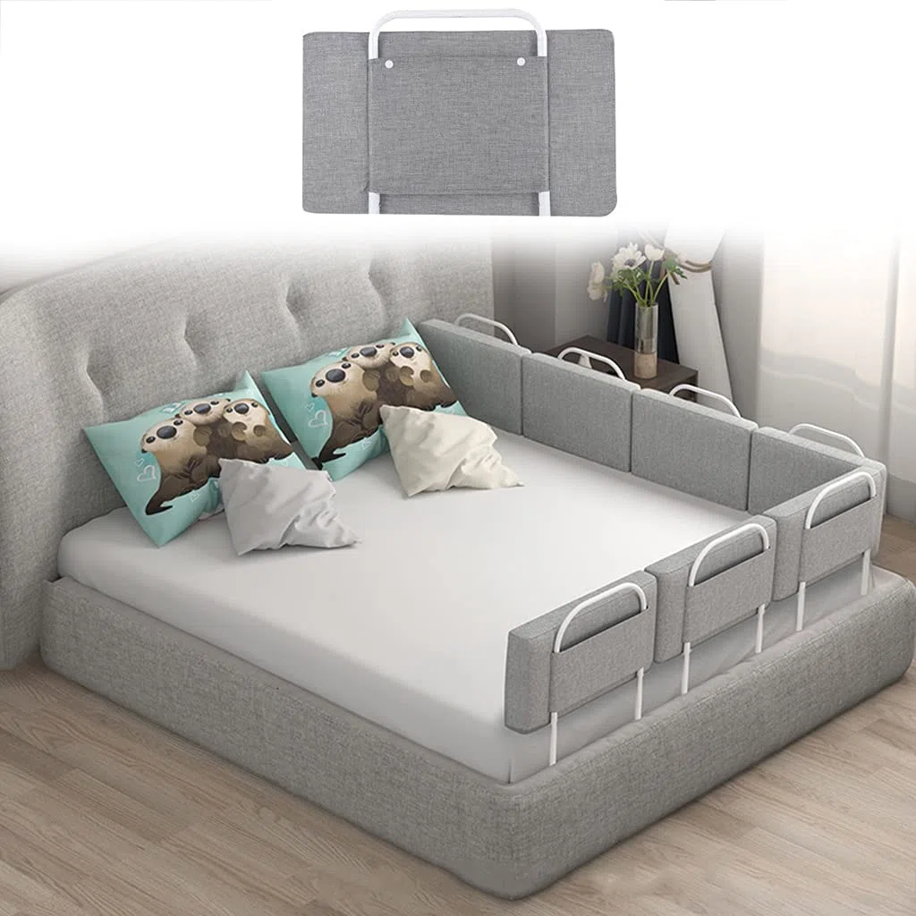Absturzsicheres Bettgitter, 40-60cm Verstellbares Stahlrohr, Rausfallschutz Bett Bettgitter Bettschutzgitter, Passend für Kinderbetten, Elternbetten und Alle Matratzen Massivholzbetten, 60cmx3